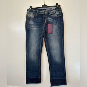 Vigoss the  Jagger straight crop premium jeans mid rise in blue size 29(7/8)